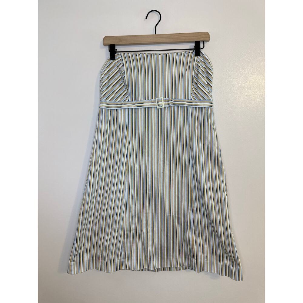 Y2K Vintage Pop Princess Strapless Babydoll Striped Stretch Mini Dress Size 10